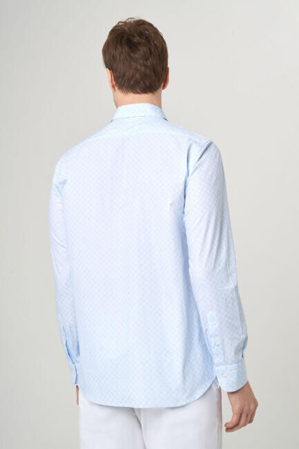 Regular Fit Mavi Spor Erkek Gömlek (1)