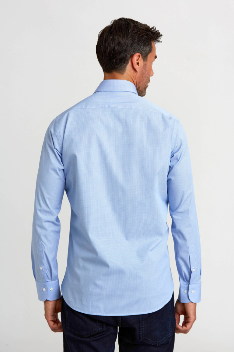 Regular Fit Mavi Uzun Kollu Klasik Erkek Gömlek (1)