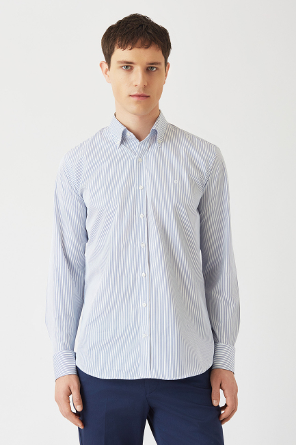 Regular Fit Blue Sport Men's Shirt - 1