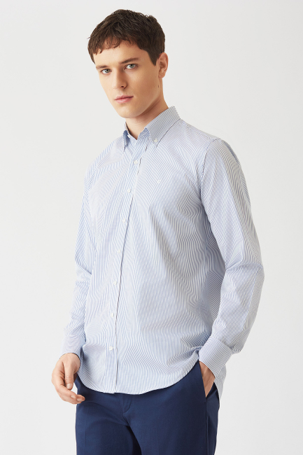 Regular Fit Blue Sport Men's Shirt - 3