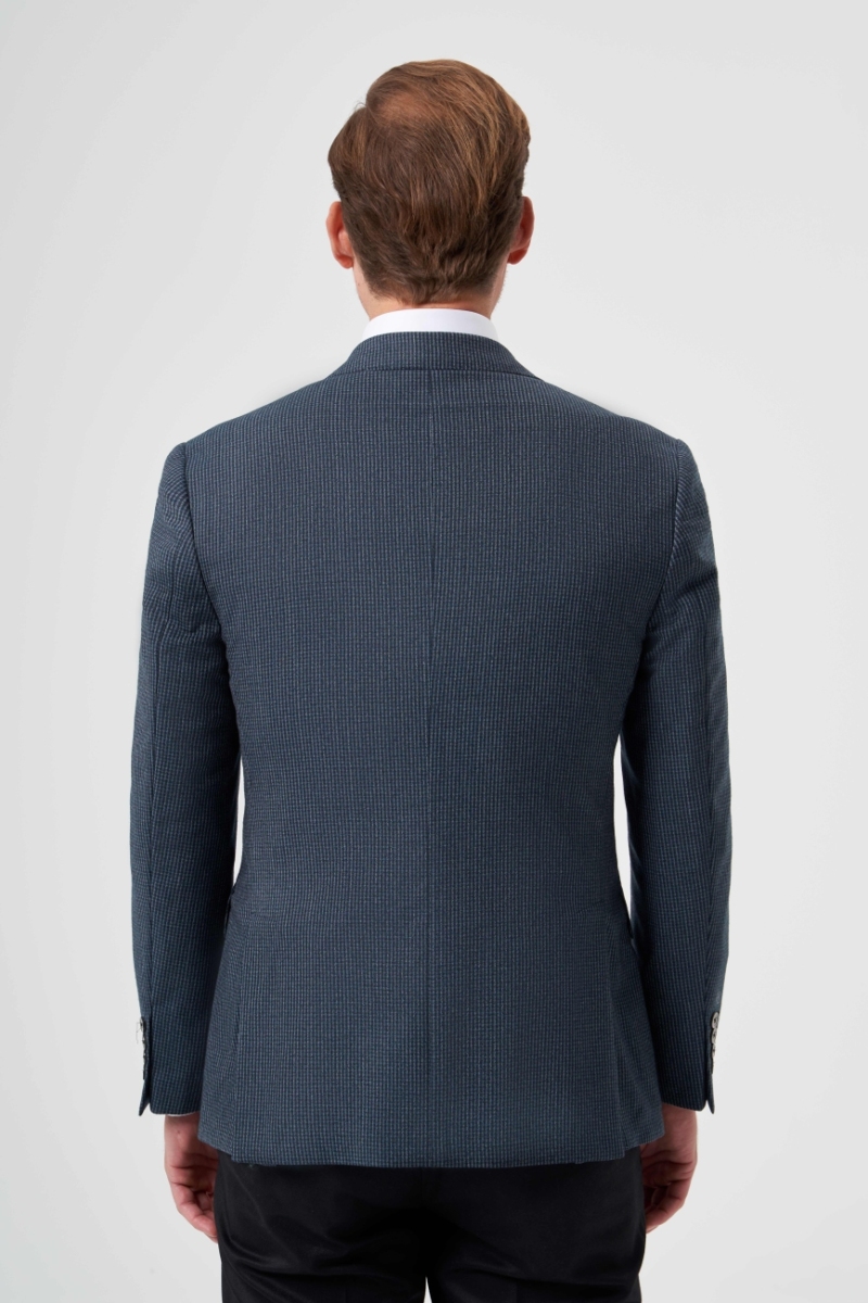 Regular Fit Mono Yaka 6 Drop Çift Yırtmaçlı Antrasit Erkek Yün Ceket (1)