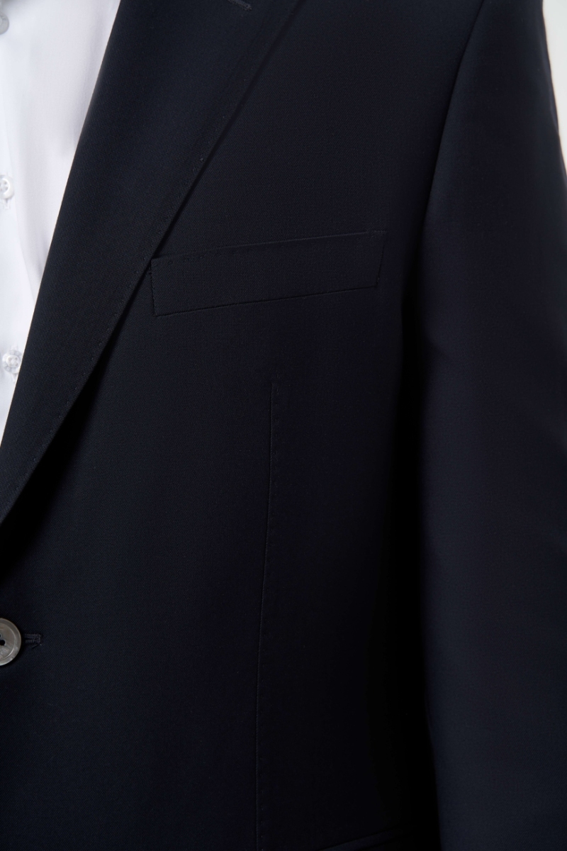 Regular Fit Mono Collar Drop 6 Navy Blue Men's Suit - 3