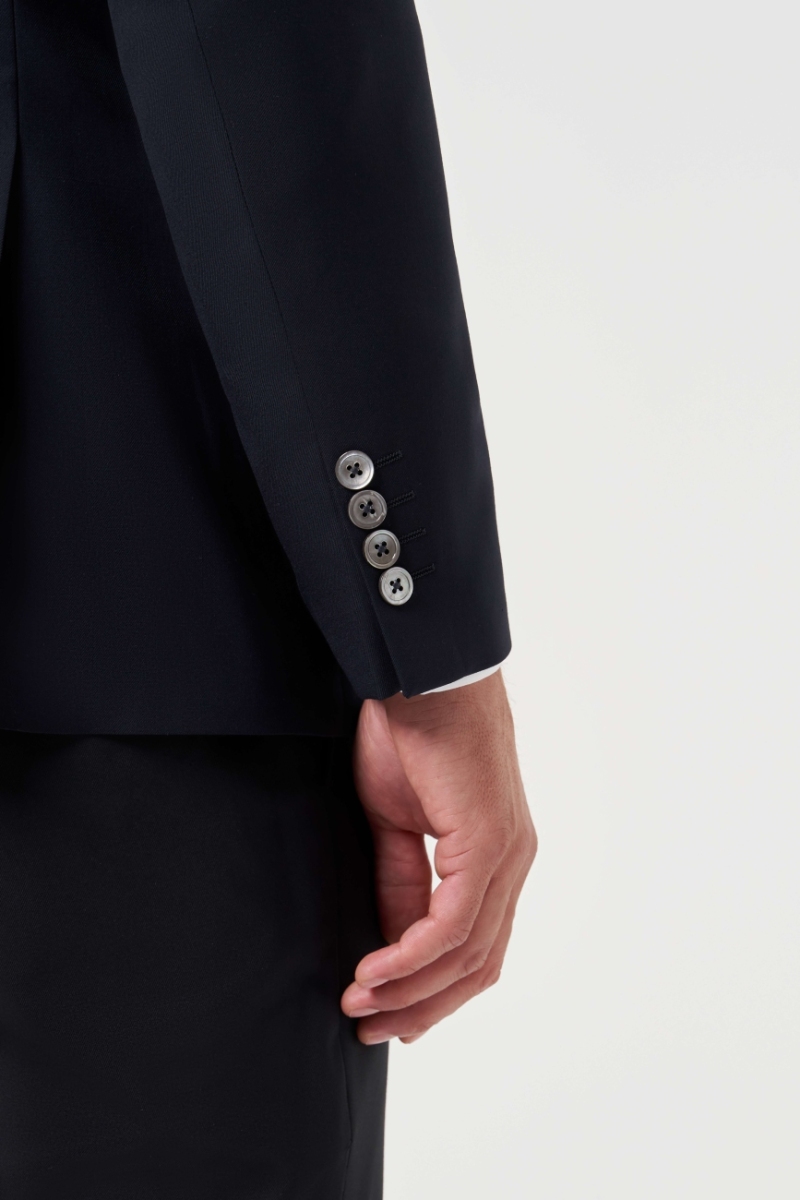 Regular Fit Mono Collar Drop 6 Navy Blue Men's Suit - 4