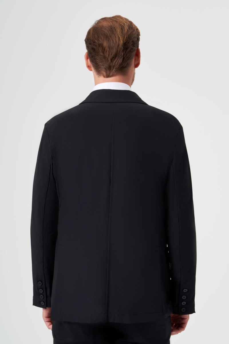 Regular Fit Mono Yaka Siyah Erkek Spor Ceket (1)