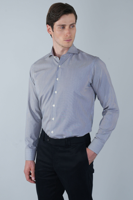 Regular Fit Napoli Yaka Uzun Kol Pamuk Yeşil Erkek Gömlek