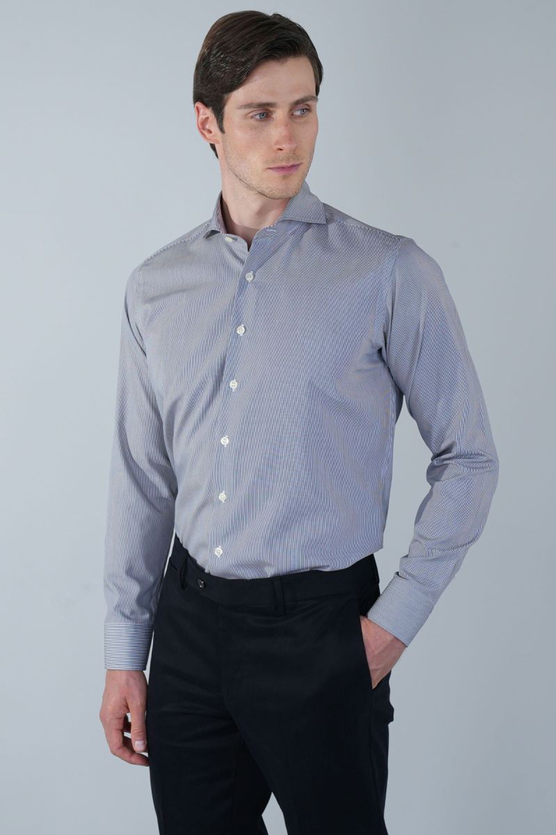 Regular Fit Napoli Yaka Uzun Kol Pamuk Yeşil Erkek Gömlek