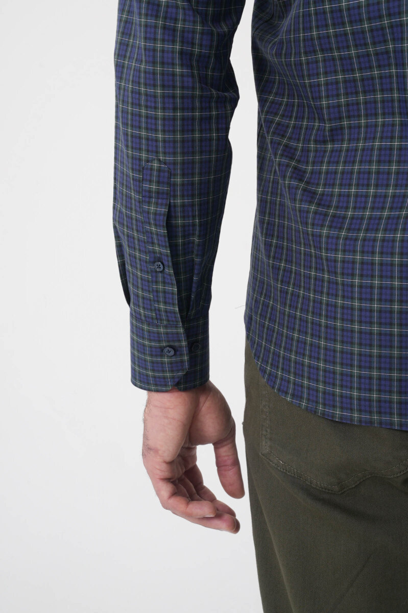 Regular Fit Pamuk Lacivert Erkek Gömlek - 7