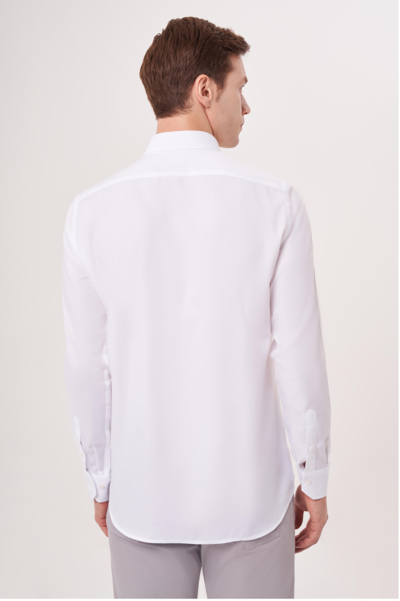 Regular Fit Paşa Yaka Beyaz Erkek Gömlek (1)