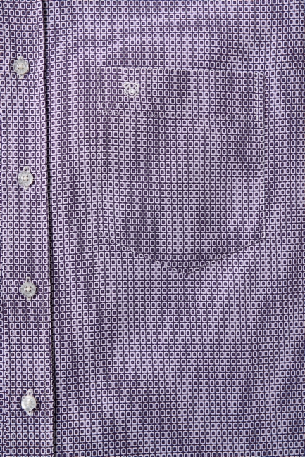 Regular Fit Paşa Yaka Desenli Pamuk Lila Erkek Gömlek - 3