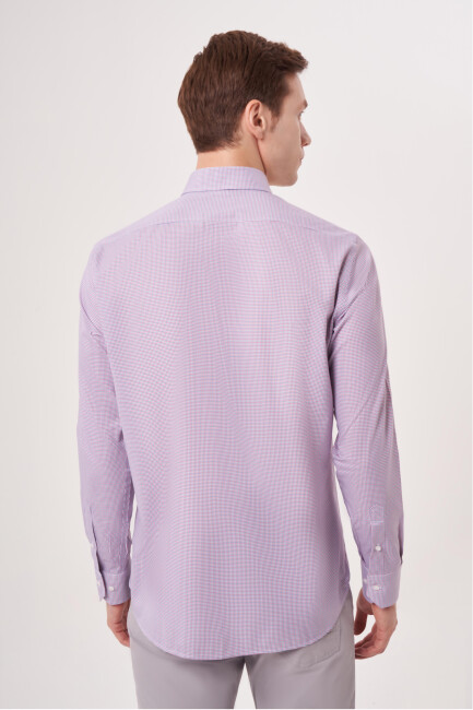 Regular Fit Paşa Yaka Düğmeli Kırmızı Erkek Gömlek (1)