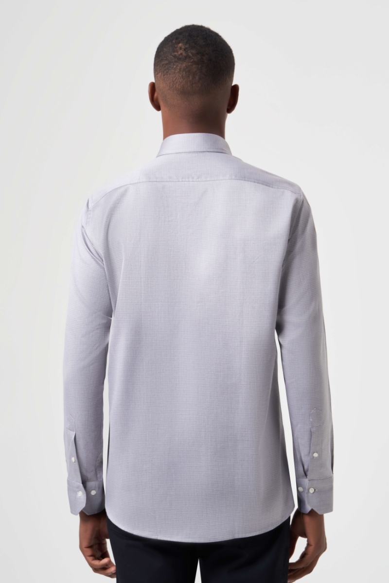 Regular Fit Paşa Yaka Gri Spor Erkek Gömlek (1)