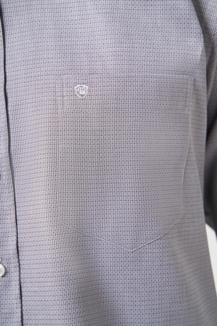 Regular Fit Paşa Yaka Gri Spor Erkek Gömlek - 3