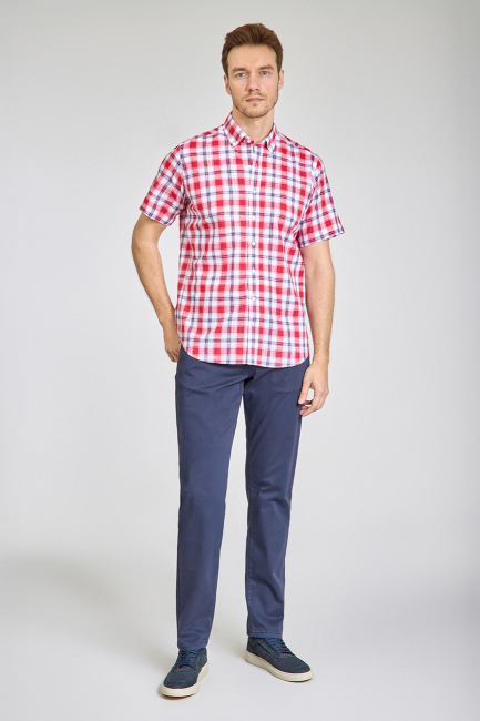 PASHA COLLAR REGULAR FIT UK SHIRT T. POCKET RED (1)