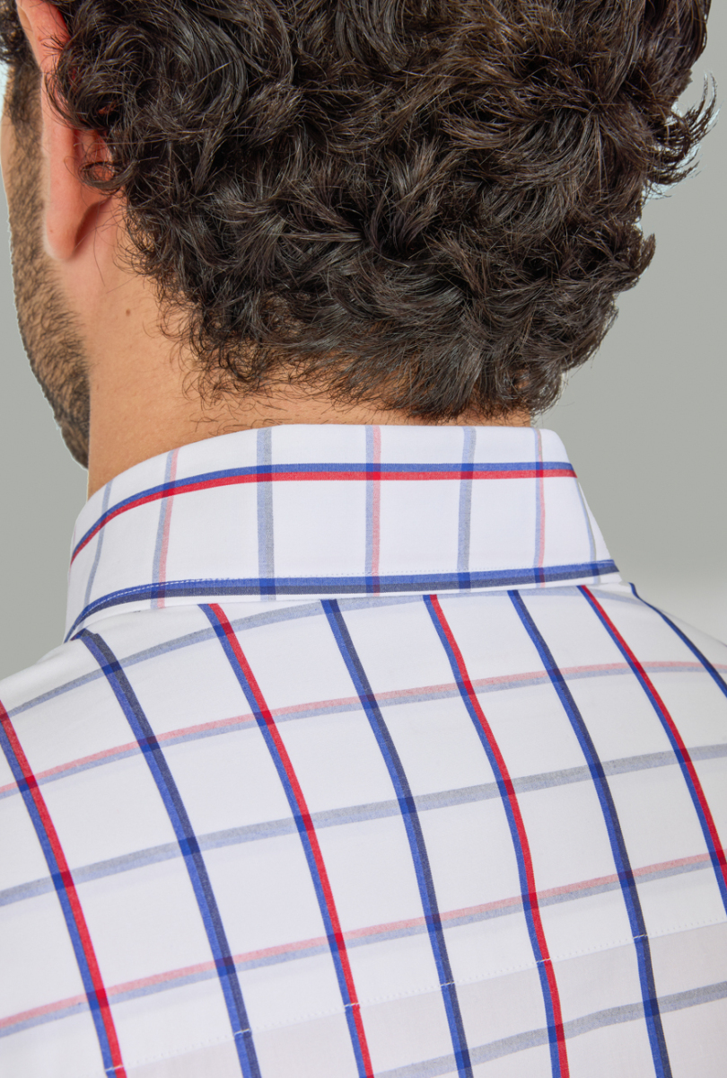 Regular Fit Paşa Yaka Kırmızı Pamuk Erkek Gömlek - 5