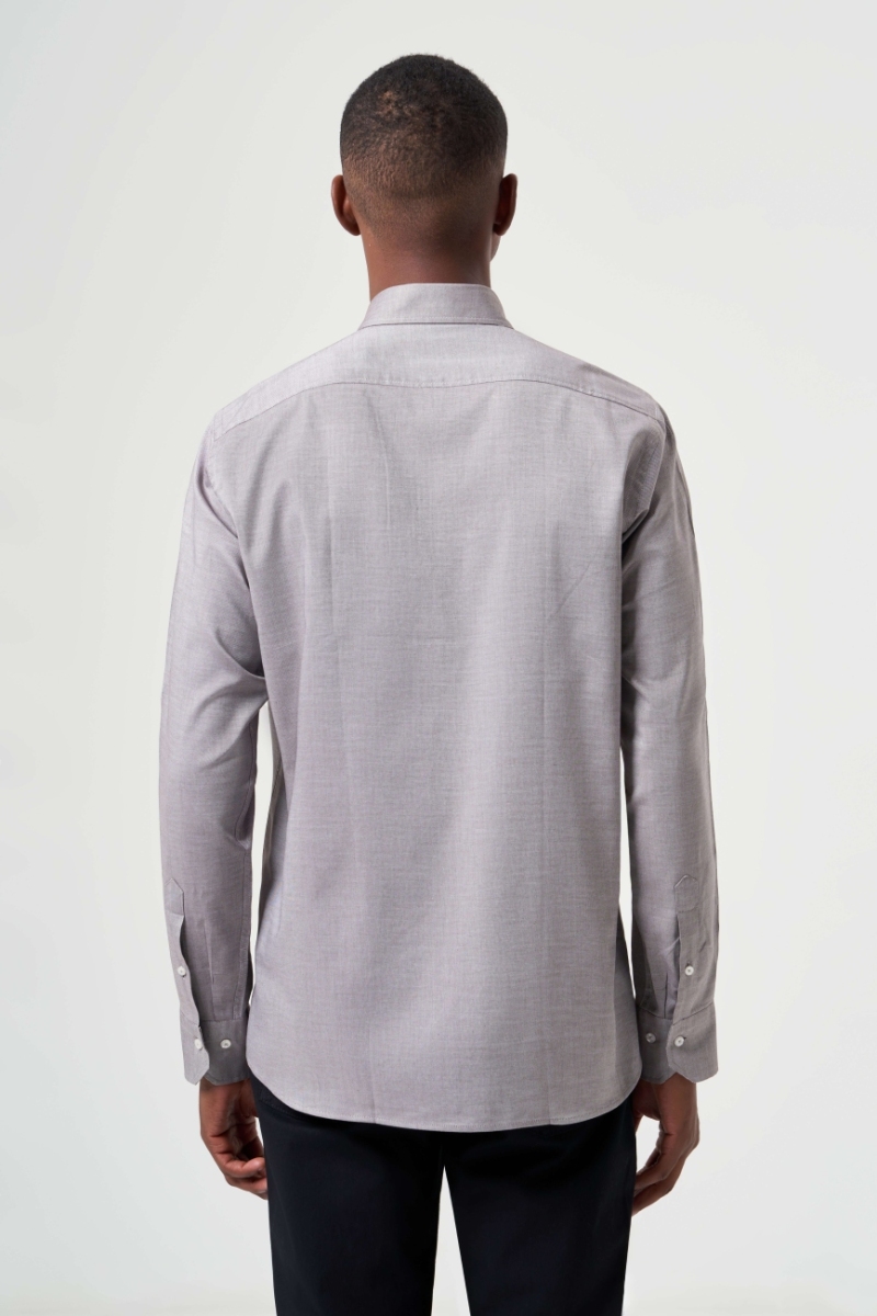 Regular Fit Paşa Yaka Kol İçi Apoletli Kahve Spor Erkek Gömlek (1)