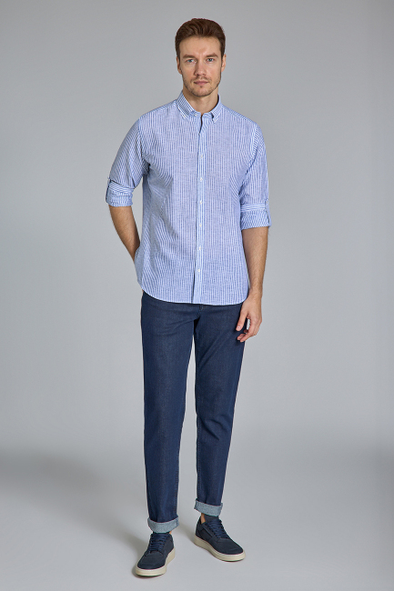 PASHA COLLAR REGULAR FIT UK SHIRT T. POCKET Navy Blue (1)