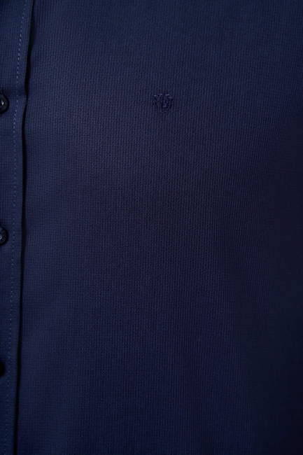 Regular Fit Paşa Yaka Lacivert Spor Basic Erkek Gömlek - 3