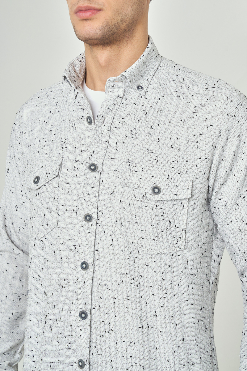 Regular Fit Paşa Yaka Lacivert Spor Erkek Gömlek - 3