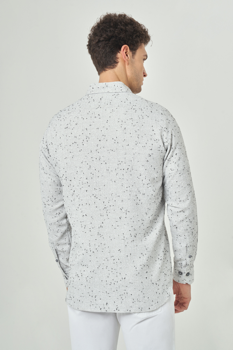 Regular Fit Paşa Yaka Lacivert Spor Erkek Gömlek (1)