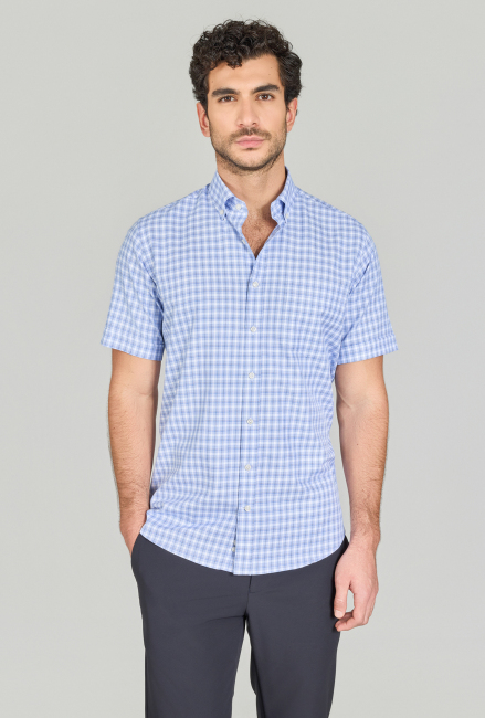 Regular Fit Paşa Yaka T.Cep Mavi Erkek Gömlek