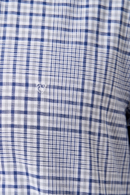 Regular Fit Paşa Yaka Uzun Kollu Gri Spor Erkek Gömlek - 3