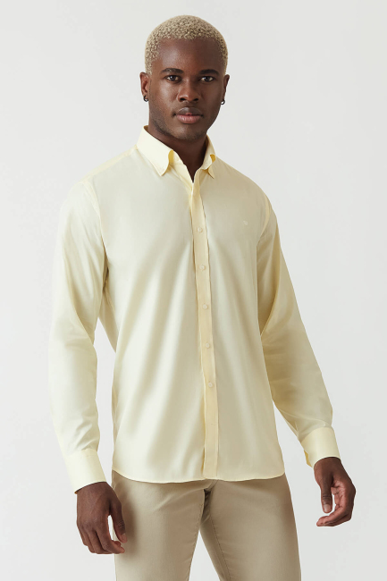 Regular Fit Yellow Sport Men's Shirt - 1