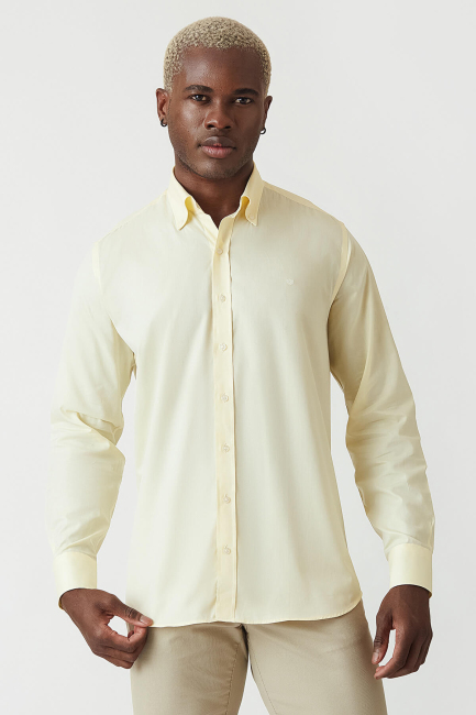 Regular Fit Yellow Sport Men's Shirt - 2