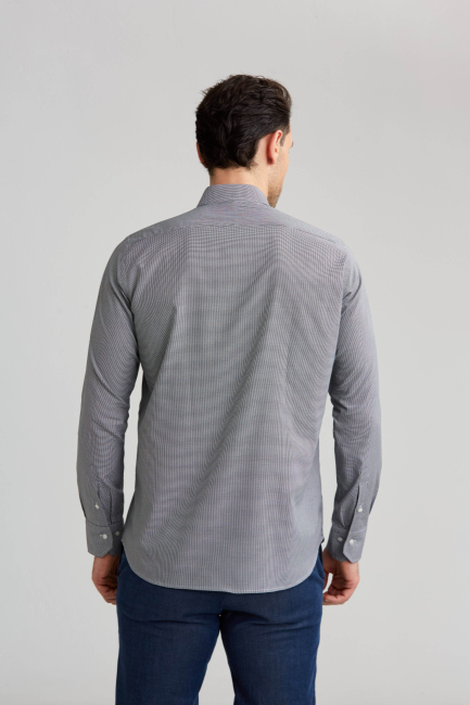 Regular Fit Siyah Basic Erkek Gömlek - 2