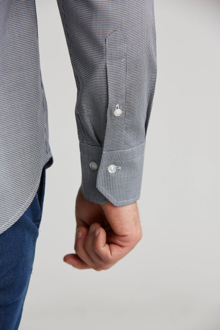 Regular Fit Siyah Basic Erkek Gömlek - 4