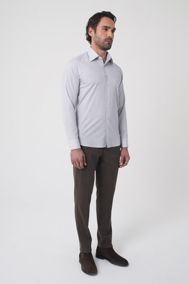 Regular Fit Tek Cepli Pamuk Siyah Erkek Gömlek - 4