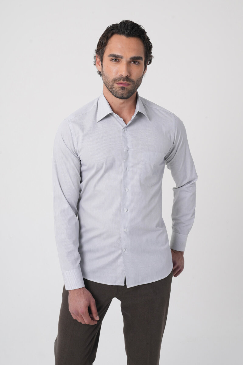 Regular Fit Tek Cepli Pamuk Siyah Erkek Gömlek (1)