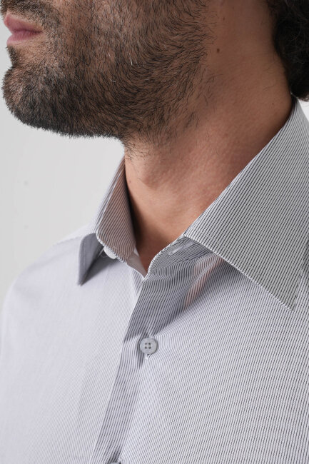 Regular Fit Tek Cepli Pamuk Siyah Erkek Gömlek - 6