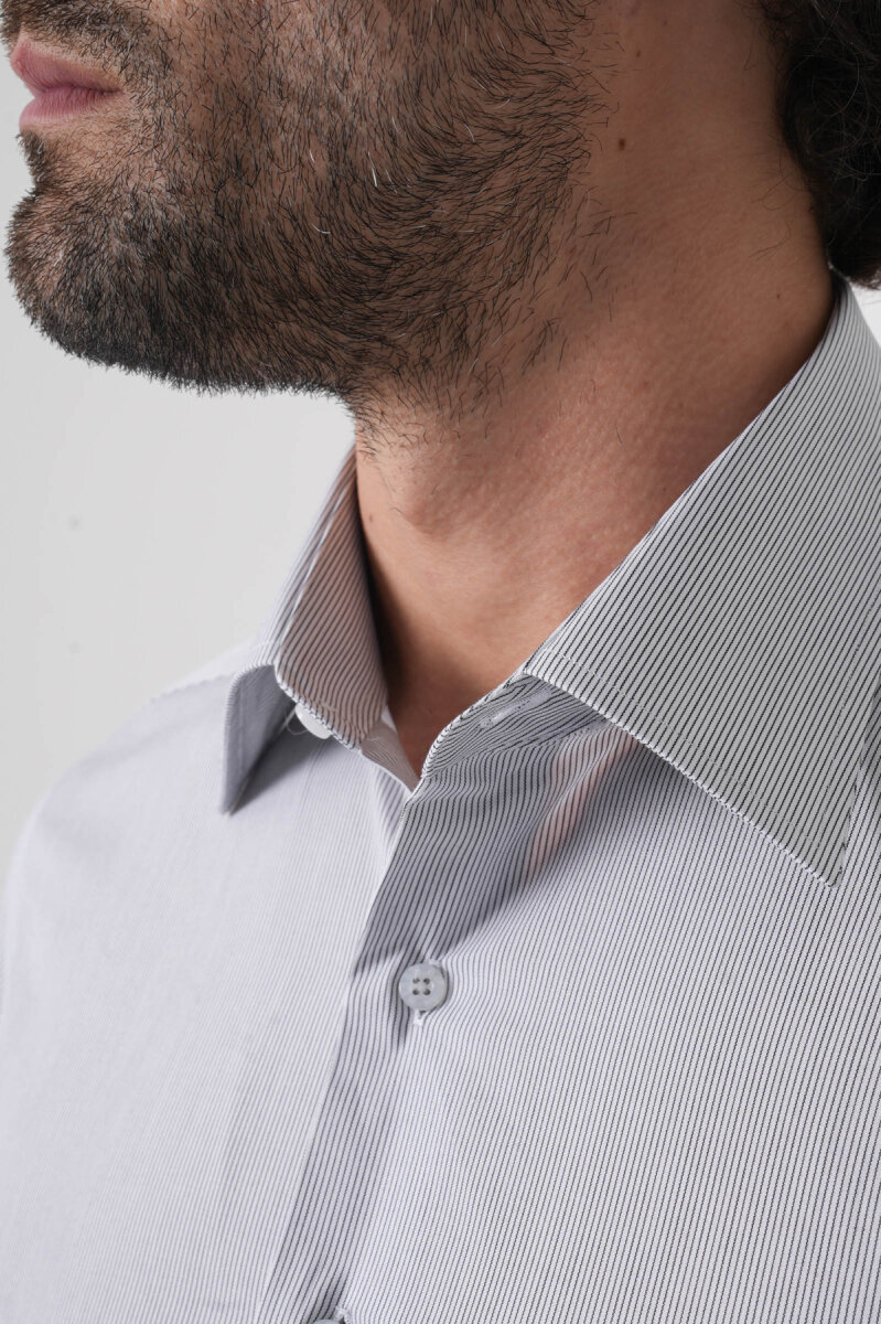 Regular Fit Tek Cepli Pamuk Siyah Erkek Gömlek - 6