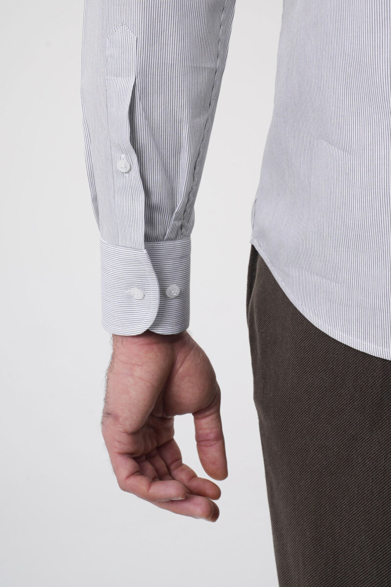 Regular Fit Tek Cepli Pamuk Siyah Erkek Gömlek - 8