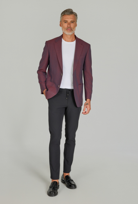 REGULAR FİT TORBA CEP CEKET Bordo - (1)