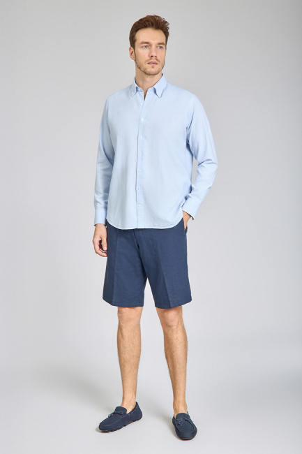 PAL BDK COLLAR REGULAR FIT UK SHIRT POCKETLESS BLUE - 2