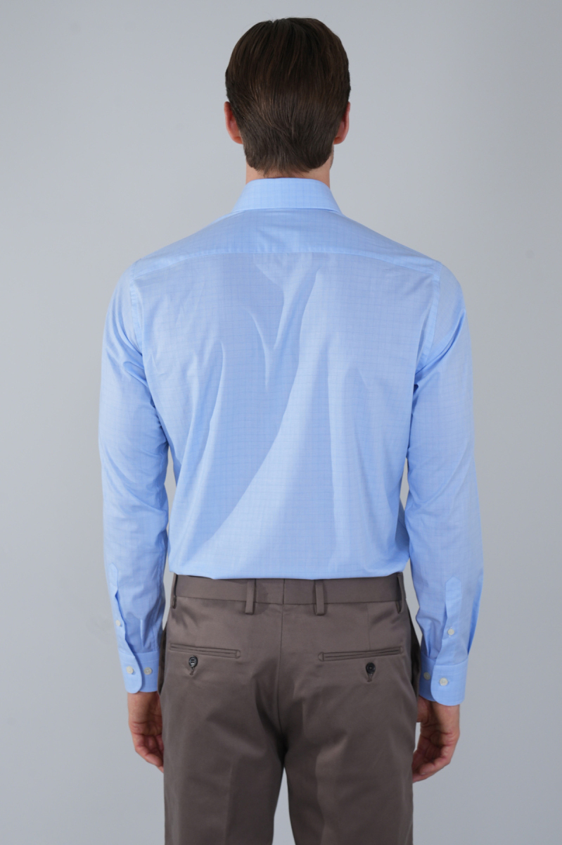 Regular Fit Uzun Kollu Pamuk Açık Mavi Erkek Gömlek (1)