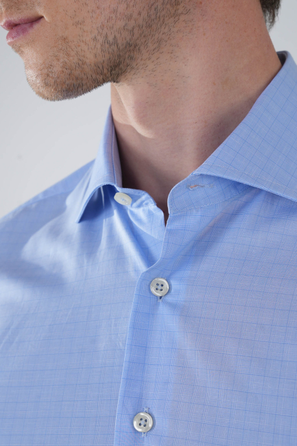 Regular Fit Uzun Kollu Pamuk Açık Mavi Erkek Gömlek - 4