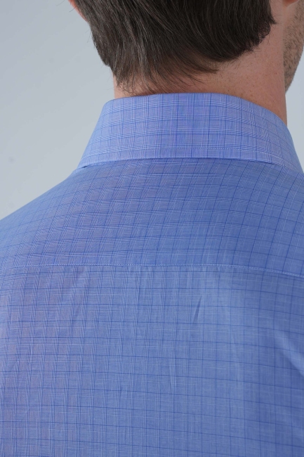 Regular Fit Uzun Kollu Pamuk Mavi Erkek Gömlek - 3