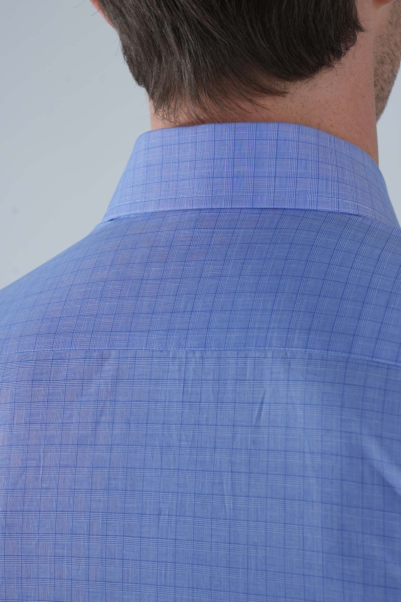 Regular Fit Uzun Kollu Pamuk Mavi Erkek Gömlek - 3