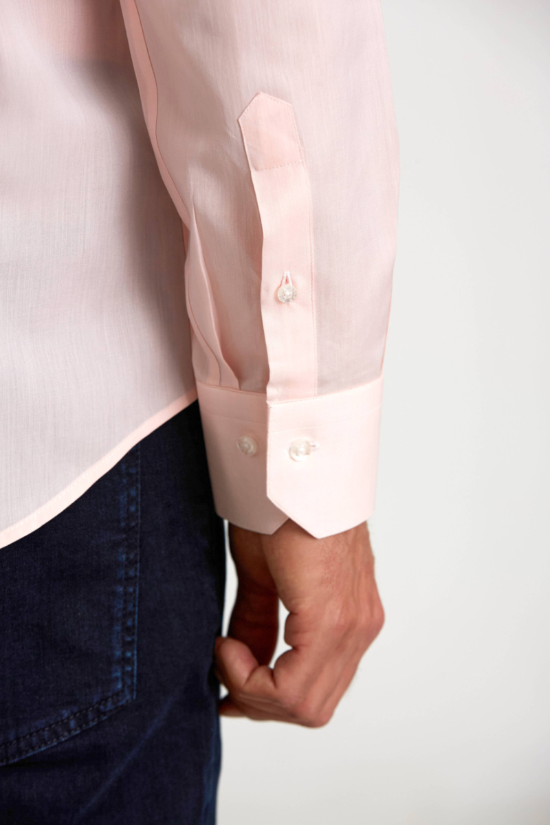 Regular Fit C-Neck Pink Men's Shirt - 3