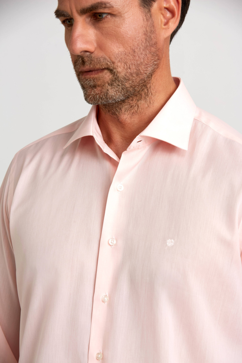 Regular Fit C-Neck Pink Men's Shirt - 4