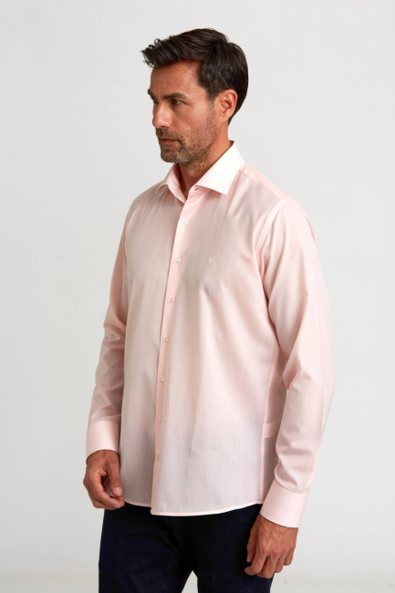 Regular Fit C-Neck Pink Men's Shirt - 5
