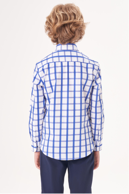 Regular Fit Yaka Düğmeli Lacivert Erkek Çocuk Gömlek (1)