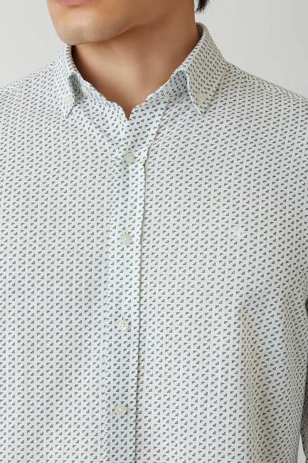 Regular Fit Yeşil Paşa Yaka Spor Erkek Gömlek - 3