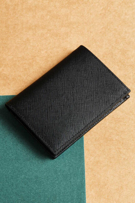 Siyah Desenli Gerçek Deri Erkek Cüzdan