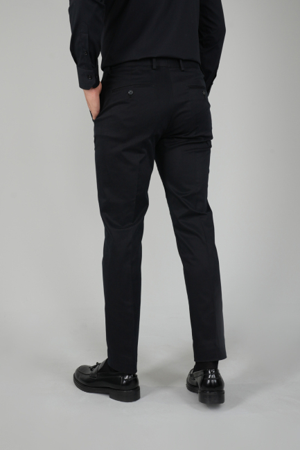 PNS 24101 - 4 Pocket Plain Satin Sports Trousers BLACK (1)