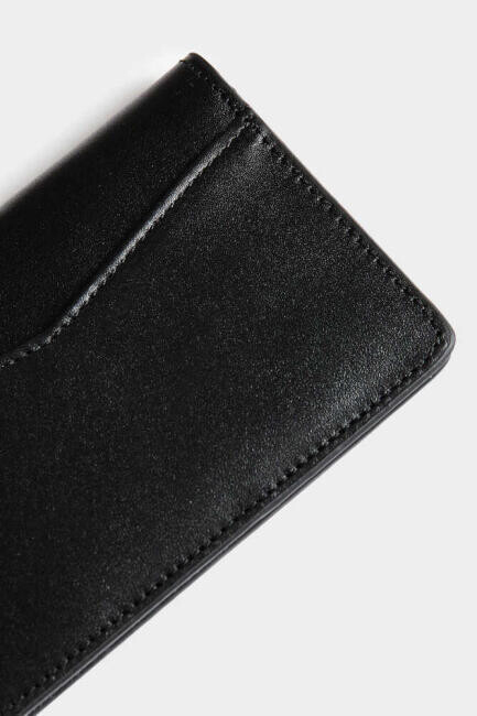 Siyah Düz Analin Deri Erkek Kartvizit - 4