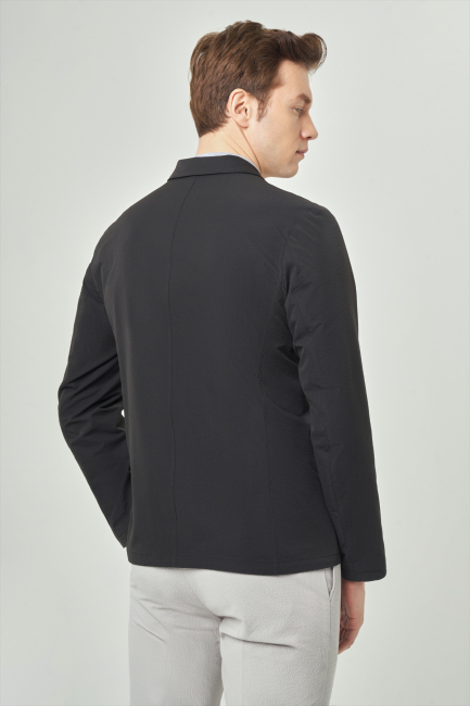 Siyah Erkek Düğmeli Ceket Mont (1)