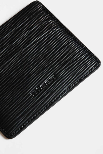 Siyah Gerçek Deri Lazer Desenli Erkek Kartvizit (1)